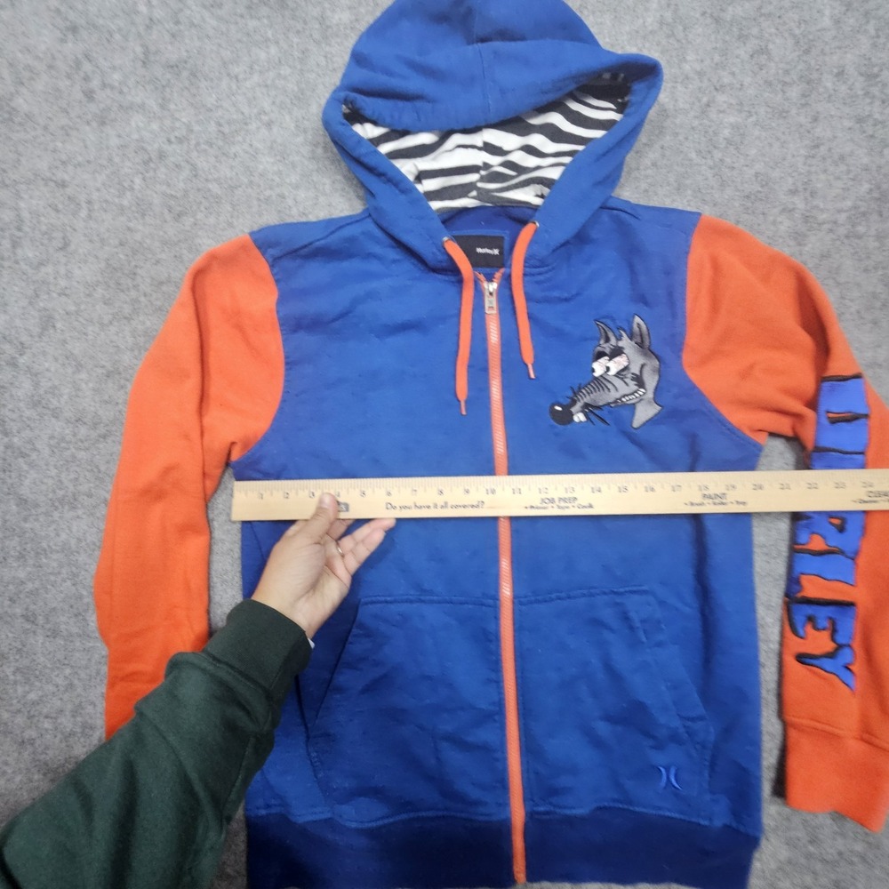 Hurley Signature Rat "Yeah Buddy" Blue & Orange Full Zip Hoodie Men's Size Med - Picture 11 of 13